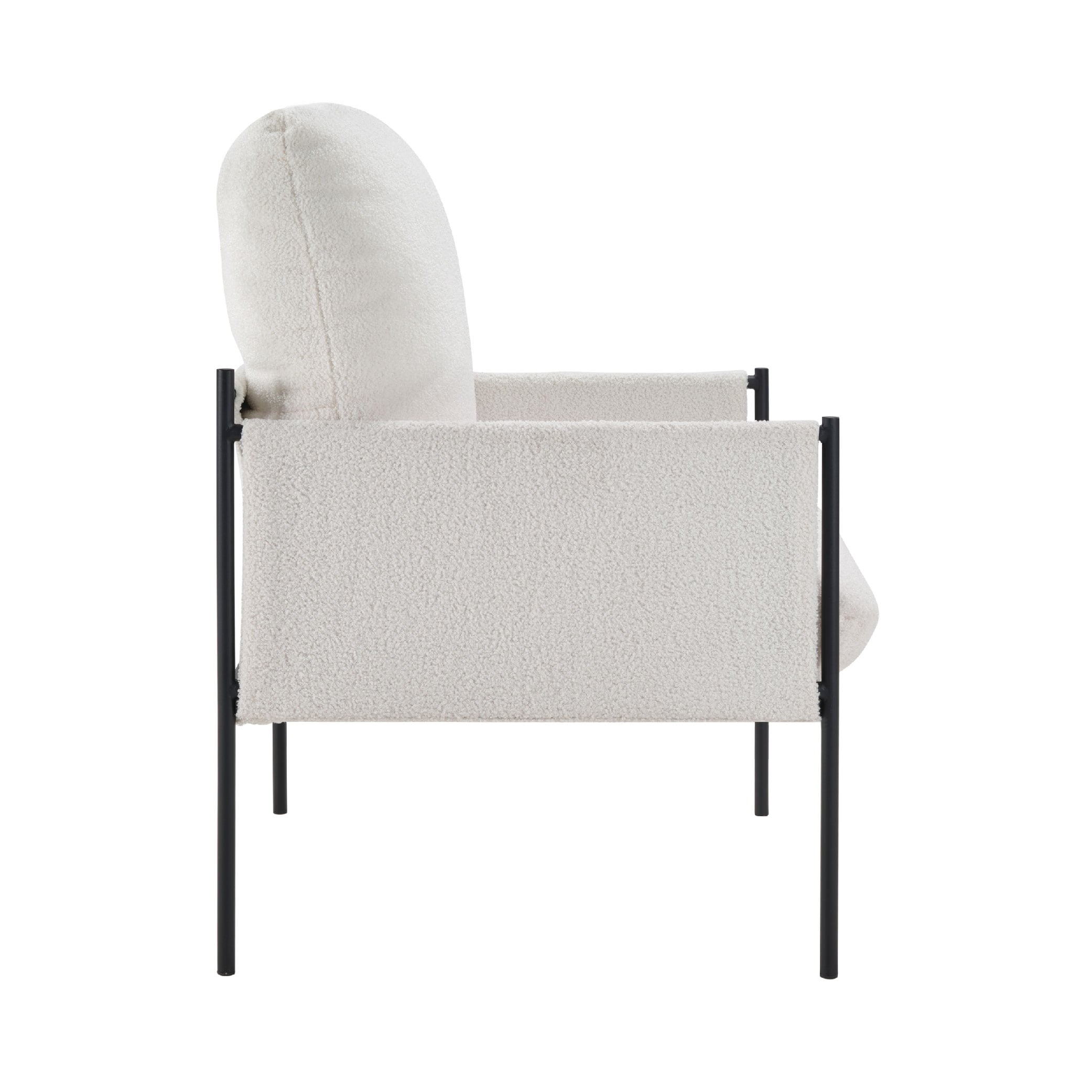 Modern Accent Chair, Comfy Chair With Removable Cushion, Vanity Chair With Wood Armrests For Living Room, Bedroom, White_voghion.com